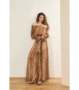 Брюки с принтом питон